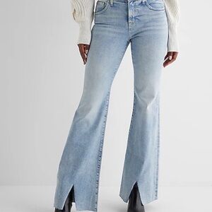 Express 70s Flare Mid-rise Light Blue Flare Jeans